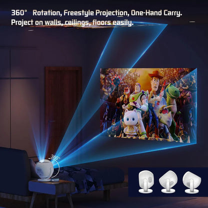 Portable 360° Smart Mini Projector
