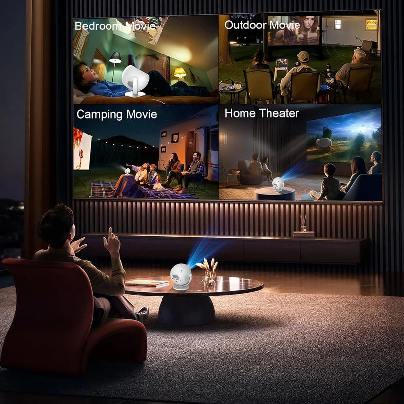 Portable 360° Smart Mini Projector