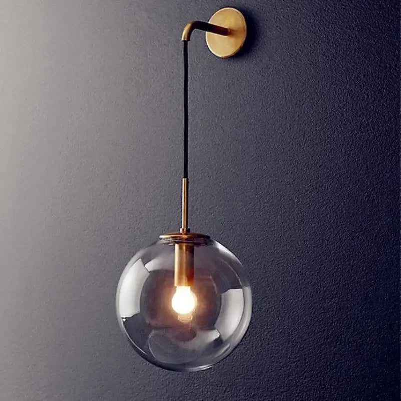 Stylish wall-mounted globe light fixture for living rooms, bedrooms and hallways